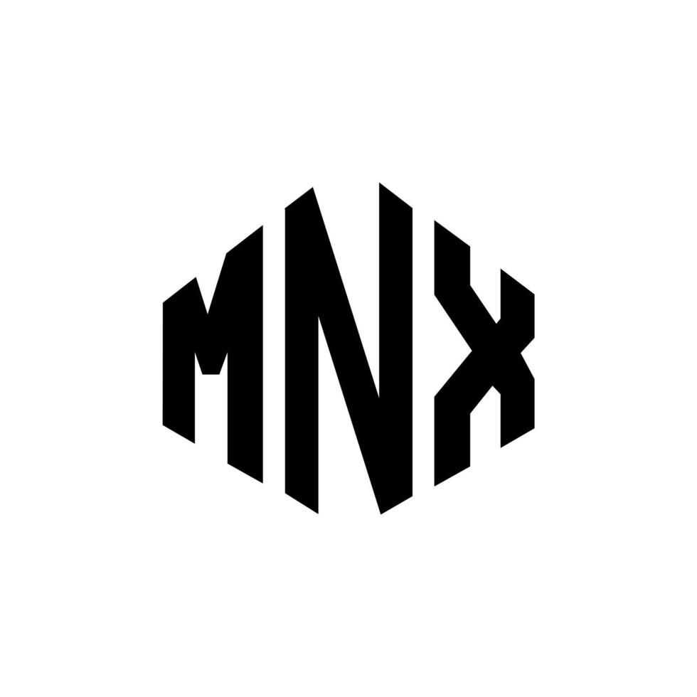 mnx letter logo-ontwerp met veelhoekvorm. mnx veelhoek en kubusvorm logo-ontwerp. mnx zeshoek vector logo sjabloon witte en zwarte kleuren. mnx monogram, bedrijfs- en vastgoedlogo.