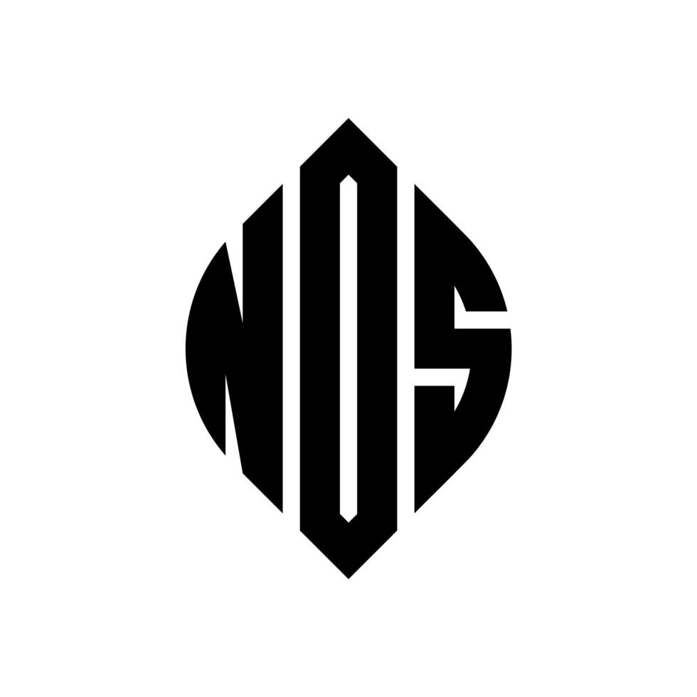 nds cirkel letter logo-ontwerp met cirkel en ellipsvorm. nds ellipsletters met typografische stijl. de drie initialen vormen een cirkellogo. nds cirkel embleem abstracte monogram brief mark vector. vector