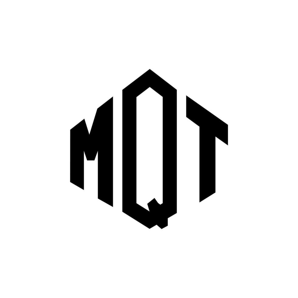 mqt letter logo-ontwerp met veelhoekvorm. mqt veelhoek en kubusvorm logo-ontwerp. mqt zeshoek vector logo sjabloon witte en zwarte kleuren. mqt-monogram, bedrijfs- en onroerendgoedlogo.