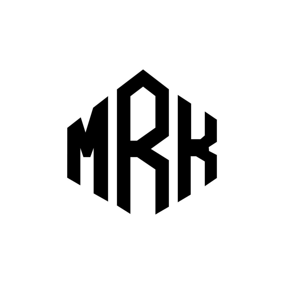 mrk letter logo-ontwerp met veelhoekvorm. mrk veelhoek en kubusvorm logo-ontwerp. mrk zeshoek vector logo sjabloon witte en zwarte kleuren. mrk-monogram, bedrijfs- en onroerendgoedlogo.