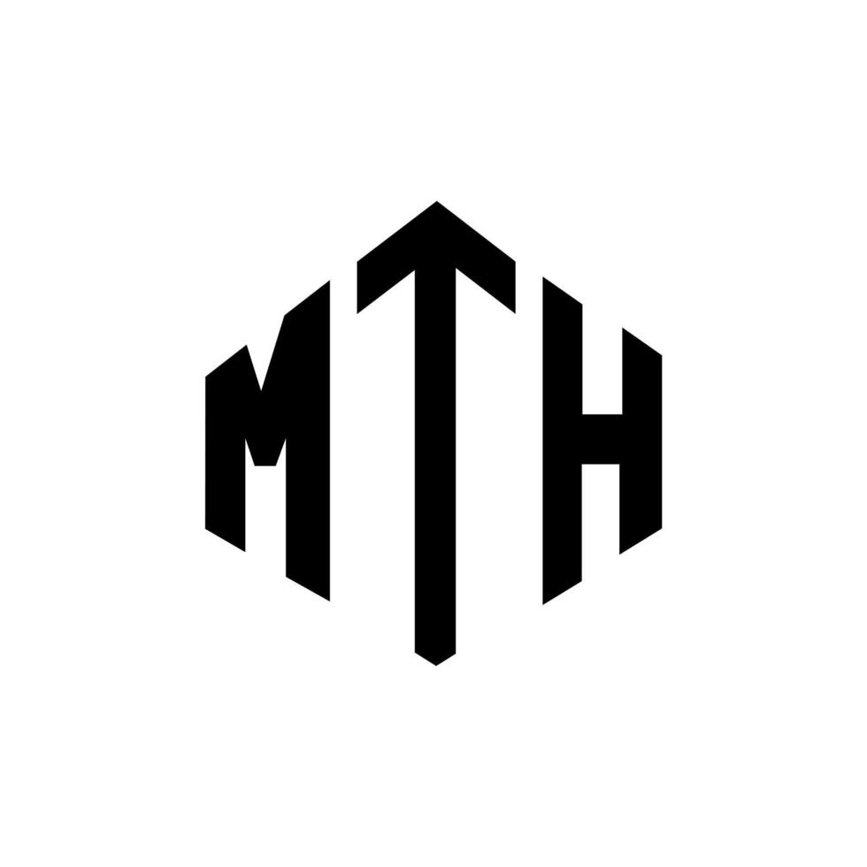 mde letter logo-ontwerp met veelhoekvorm. mth veelhoek en kubusvorm logo-ontwerp. mth zeshoek vector logo sjabloon witte en zwarte kleuren. maand monogram, bedrijfs- en onroerend goed logo.