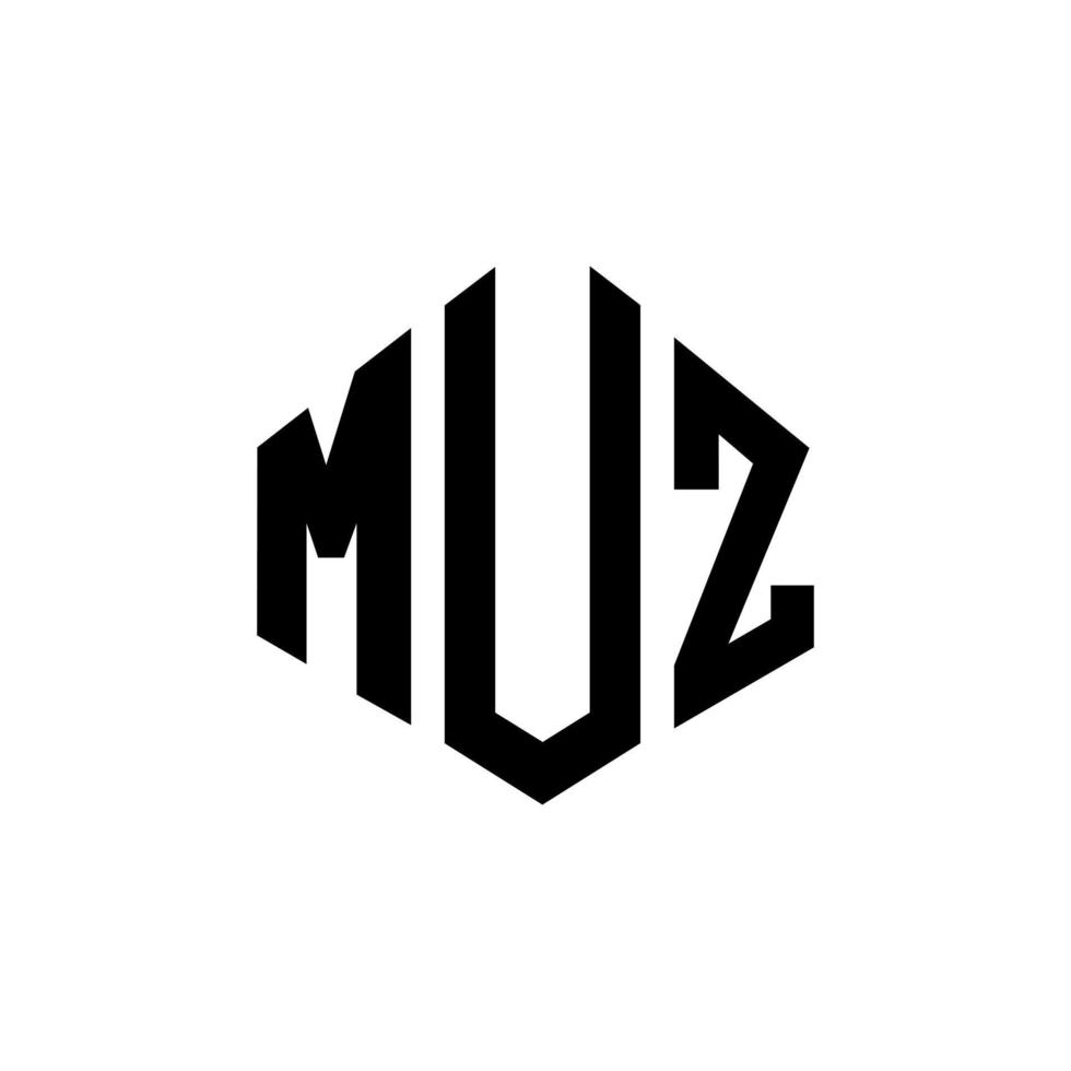 muz letter logo-ontwerp met veelhoekvorm. muz veelhoek en kubusvorm logo-ontwerp. muz zeshoek vector logo sjabloon witte en zwarte kleuren. muz monogram, business en onroerend goed logo.