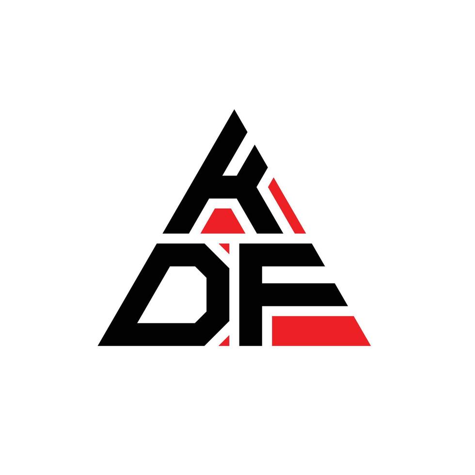 kdf driehoek brief logo ontwerp met driehoekige vorm. kdf driehoek logo ontwerp monogram. kdf driehoek vector logo sjabloon met rode kleur. kdf driehoekig logo eenvoudig, elegant en luxueus logo.