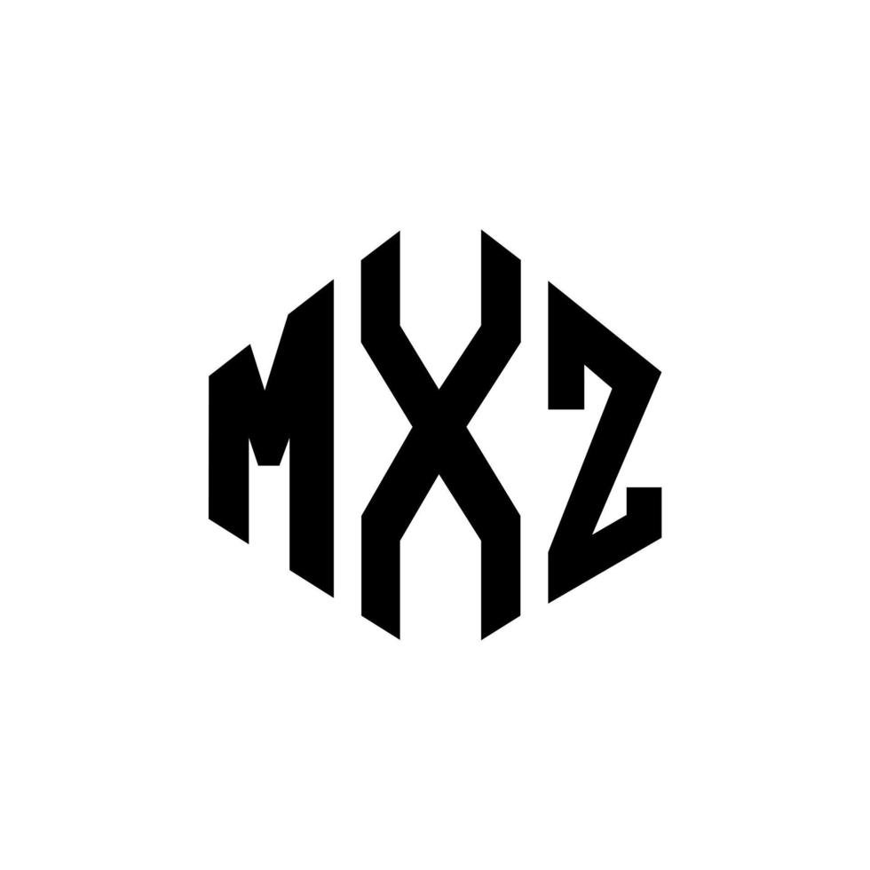 mxz letter logo-ontwerp met veelhoekvorm. mxz veelhoek en kubusvorm logo-ontwerp. mxz zeshoek vector logo sjabloon witte en zwarte kleuren. mxz monogram, business en onroerend goed logo.