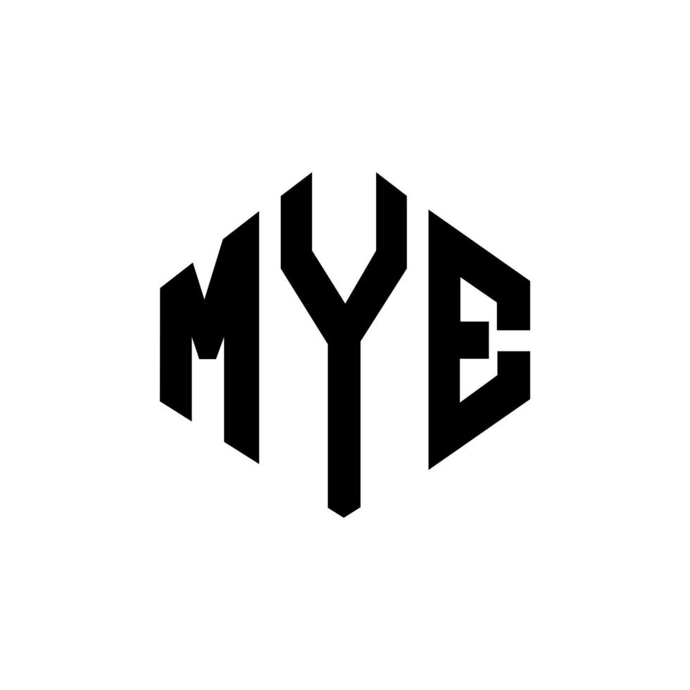 mye letter logo-ontwerp met veelhoekvorm. mye veelhoek en kubusvorm logo-ontwerp. mye zeshoek vector logo sjabloon witte en zwarte kleuren. mye monogram, business en onroerend goed logo.