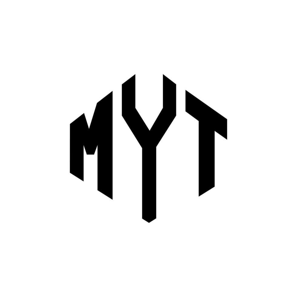 myt letter logo-ontwerp met veelhoekvorm. myt veelhoek en kubusvorm logo-ontwerp. myt zeshoek vector logo sjabloon witte en zwarte kleuren. myt monogram, business en onroerend goed logo.