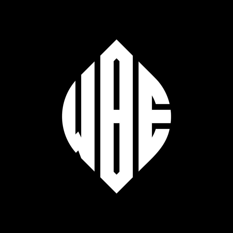 wbe cirkel letter logo ontwerp met cirkel en ellipsvorm. wbe ellipsletters met typografische stijl. de drie initialen vormen een cirkellogo. wbe cirkel embleem abstracte monogram brief mark vector. vector