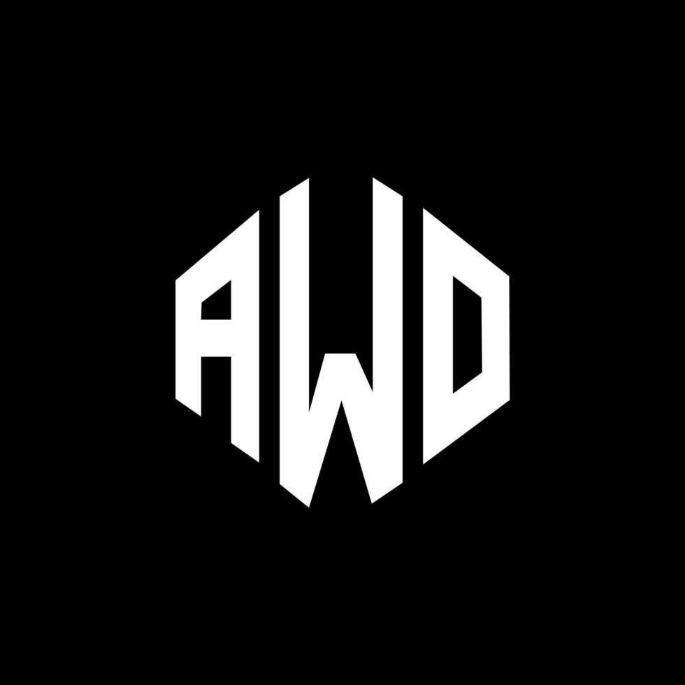 awo letter logo-ontwerp met veelhoekvorm. awo veelhoek en kubusvorm logo-ontwerp. awo zeshoek vector logo sjabloon witte en zwarte kleuren. awo monogram, business en onroerend goed logo.