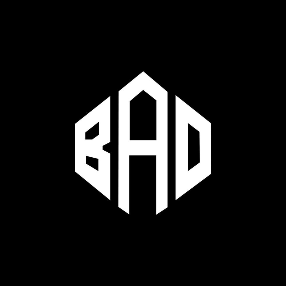 bao letter logo-ontwerp met veelhoekvorm. bao veelhoek en kubusvorm logo-ontwerp. bao zeshoek vector logo sjabloon witte en zwarte kleuren. bao-monogram, bedrijfs- en onroerendgoedlogo.