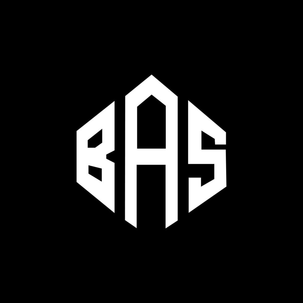 bas letter logo-ontwerp met veelhoekvorm. bas veelhoek en kubusvorm logo-ontwerp. bas zeshoek vector logo sjabloon witte en zwarte kleuren. bas monogram, business en onroerend goed logo.