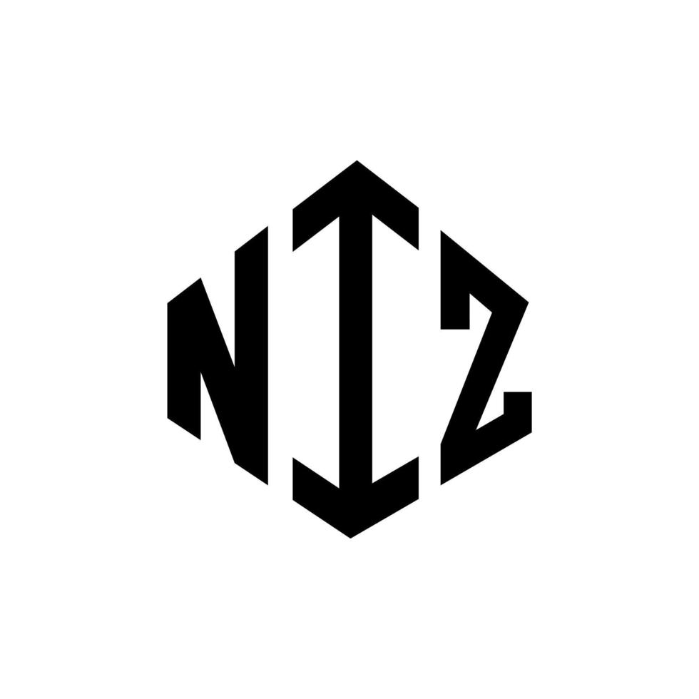 niz letter logo-ontwerp met veelhoekvorm. niz veelhoek en kubusvorm logo-ontwerp. niz zeshoek vector logo sjabloon witte en zwarte kleuren. niz monogram, business en onroerend goed logo.