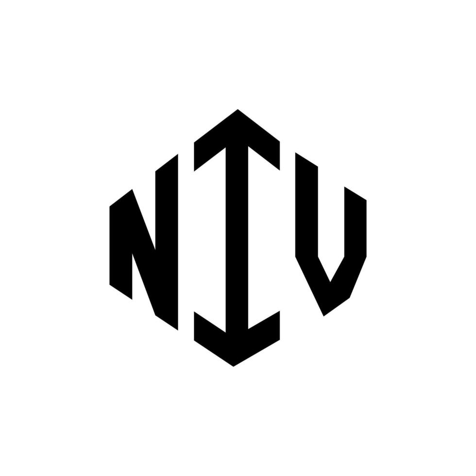 niv letter logo-ontwerp met veelhoekvorm. niv veelhoek en kubusvorm logo-ontwerp. niv zeshoek vector logo sjabloon witte en zwarte kleuren. niv monogram, bedrijfs- en vastgoedlogo.