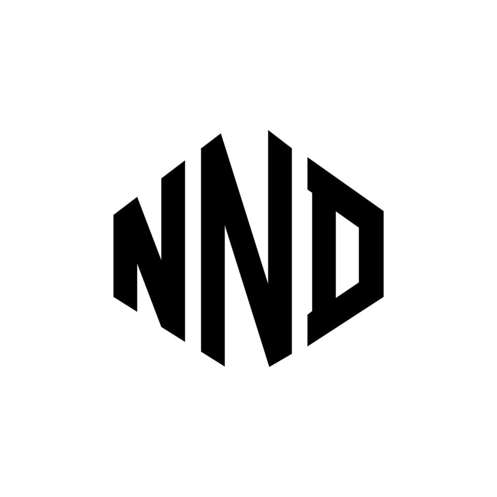 nnd letter logo-ontwerp met veelhoekvorm. nnd veelhoek en kubusvorm logo-ontwerp. nnd zeshoek vector logo sjabloon witte en zwarte kleuren. nnd monogram, bedrijfs- en onroerend goed logo.