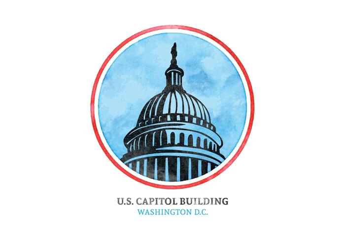 Gratis Vector Waterverf US Capital Building