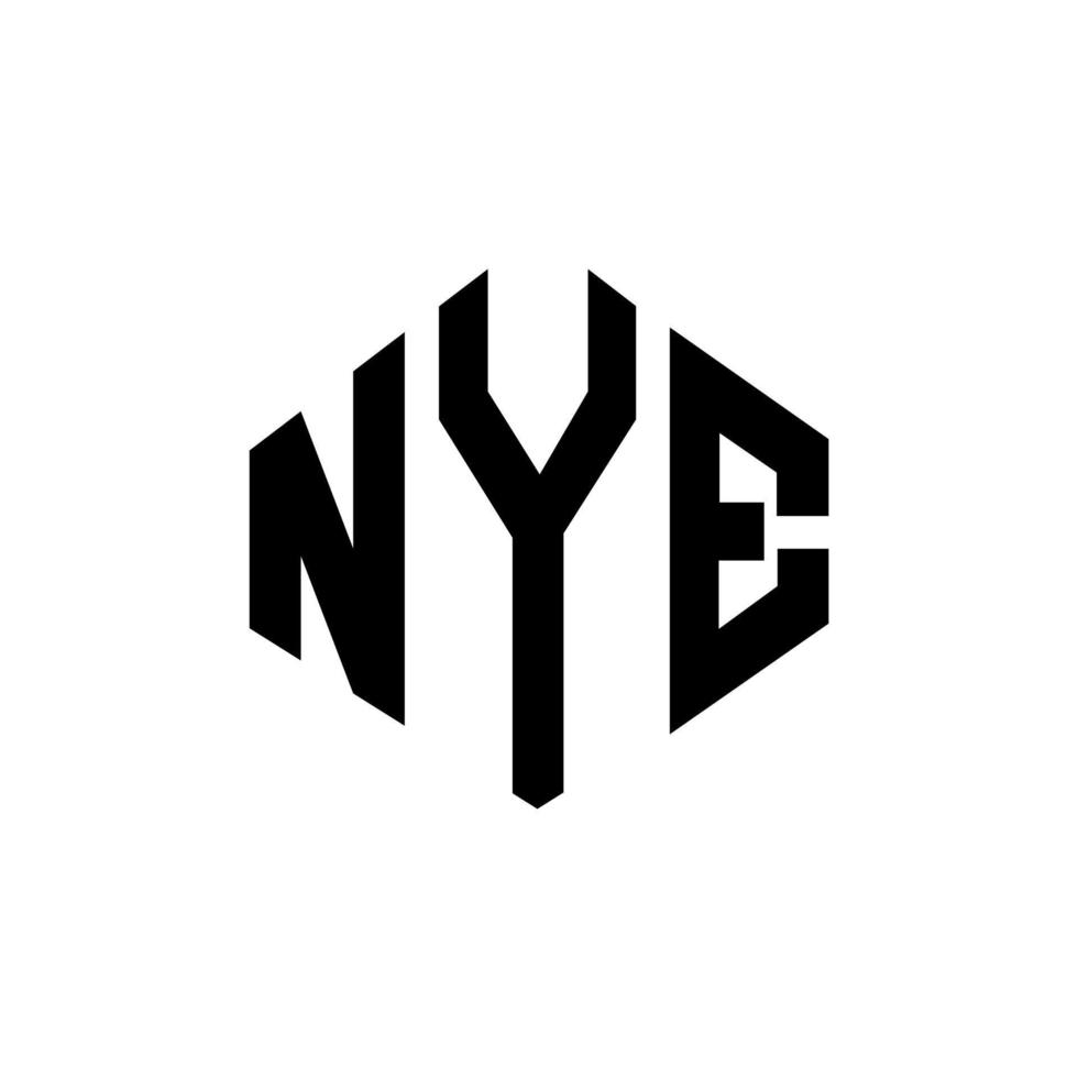 nye letter logo-ontwerp met veelhoekvorm. nye veelhoek en kubusvorm logo-ontwerp. nye zeshoek vector logo sjabloon witte en zwarte kleuren. nye monogram, bedrijfs- en onroerend goed logo.