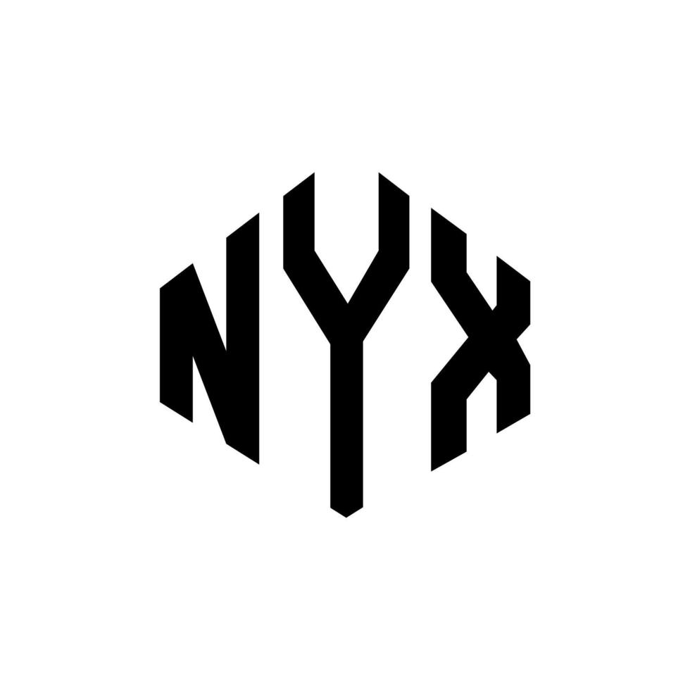 nyx letter logo-ontwerp met veelhoekvorm. nyx veelhoek en kubusvorm logo-ontwerp. nyx zeshoek vector logo sjabloon witte en zwarte kleuren. nyx-monogram, bedrijfs- en onroerendgoedlogo.