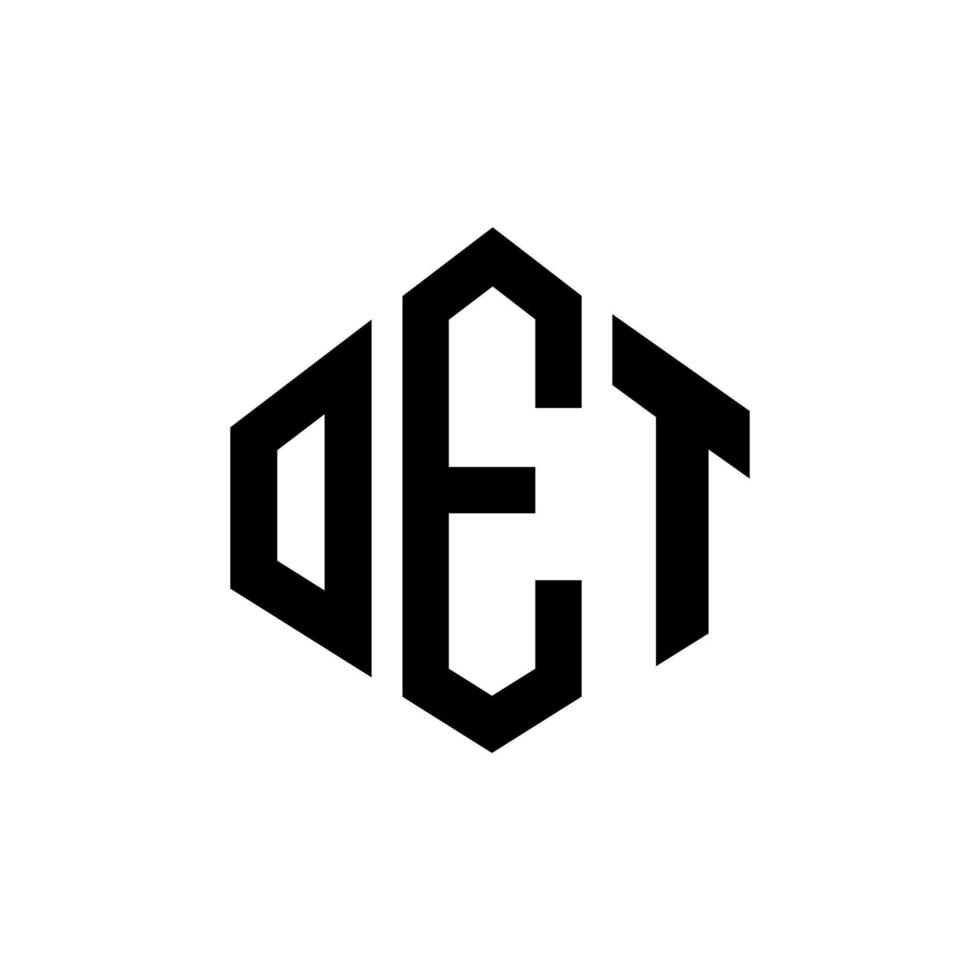 oet letter logo-ontwerp met veelhoekvorm. oet veelhoek en kubusvorm logo-ontwerp. oet zeshoek vector logo sjabloon witte en zwarte kleuren. oet monogram, business en onroerend goed logo.