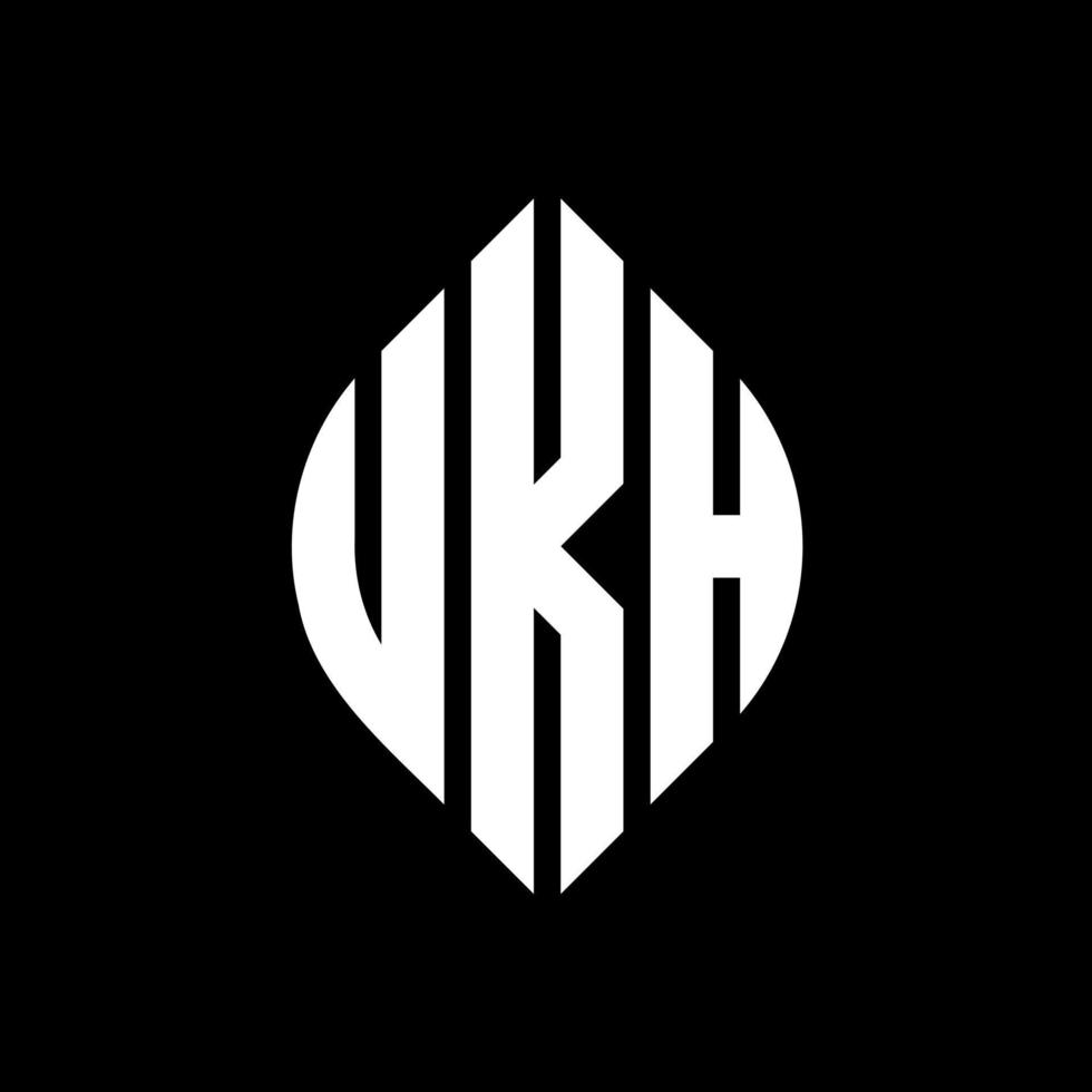 ukh cirkel letter logo ontwerp met cirkel en ellipsvorm. ukh-ellipsletters met typografische stijl. de drie initialen vormen een cirkellogo. ukh cirkel embleem abstracte monogram brief mark vector. vector