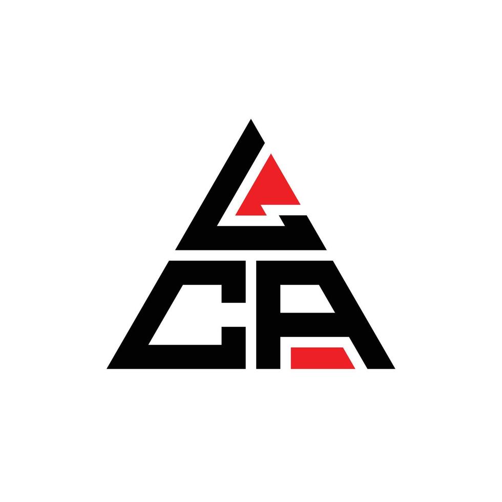 lca driehoek brief logo ontwerp met driehoekige vorm. lca driehoek logo ontwerp monogram. lca driehoek vector logo sjabloon met rode kleur. lca driehoekig logo eenvoudig, elegant en luxueus logo.