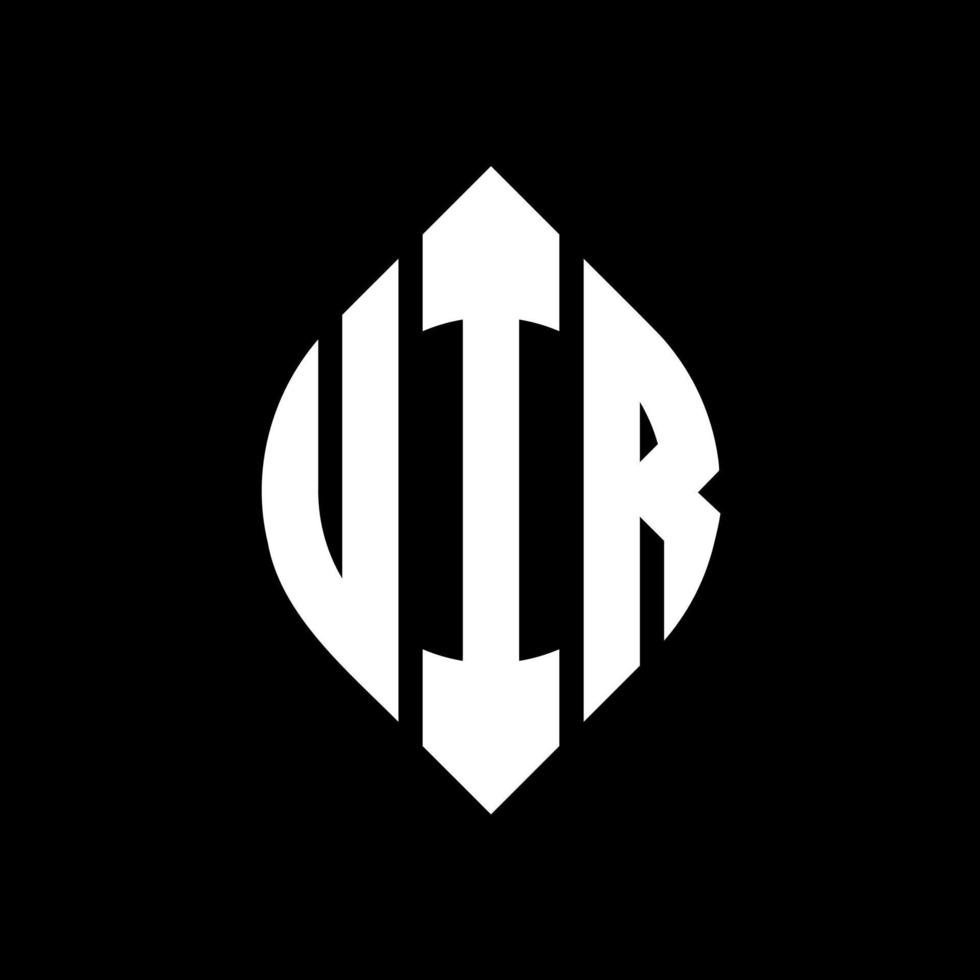 uir cirkel letter logo-ontwerp met cirkel en ellipsvorm. uir ellipsletters met typografische stijl. de drie initialen vormen een cirkellogo. uir cirkel embleem abstracte monogram brief mark vector. vector