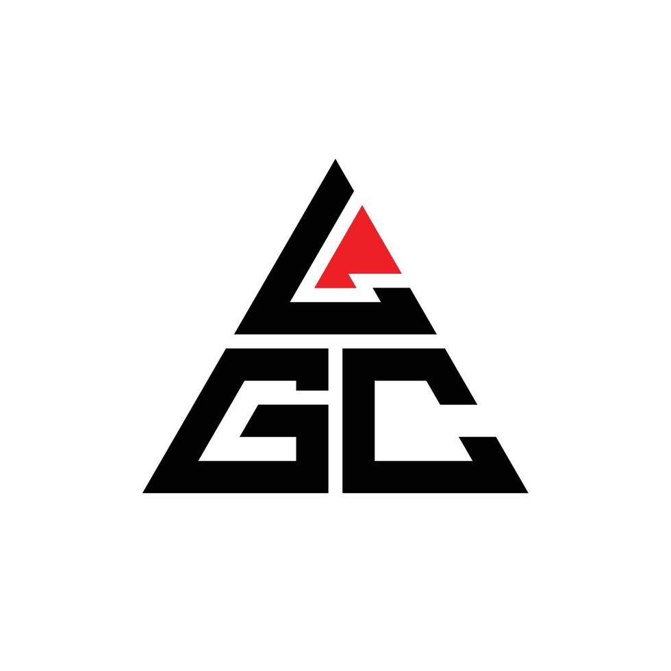 lgc driehoek brief logo ontwerp met driehoekige vorm. lgc driehoek logo ontwerp monogram. lgc driehoek vector logo sjabloon met rode kleur. lgc driehoekig logo eenvoudig, elegant en luxueus logo.