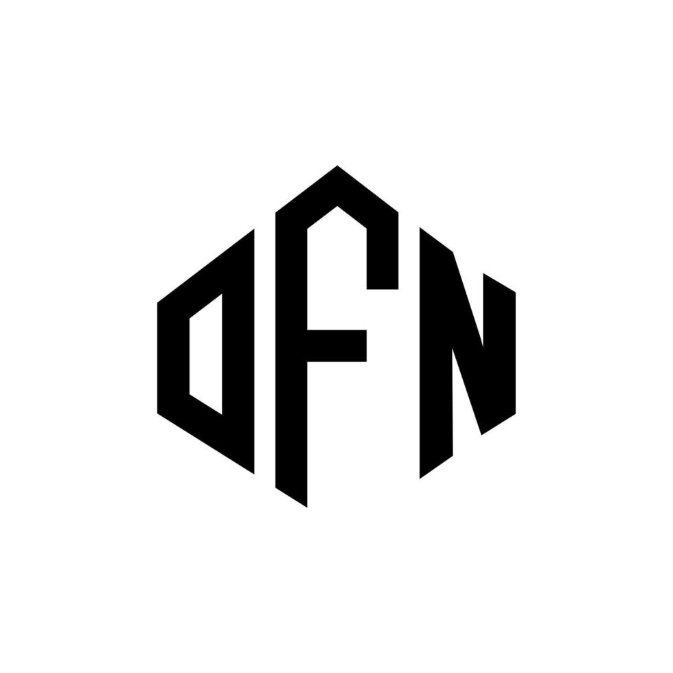 ofn logo-ontwerp met veelhoekvorm. van logo-ontwerp met veelhoek en kubusvorm. ofn zeshoek vector logo sjabloon witte en zwarte kleuren. ofn monogram, bedrijfs- en onroerend goed logo.