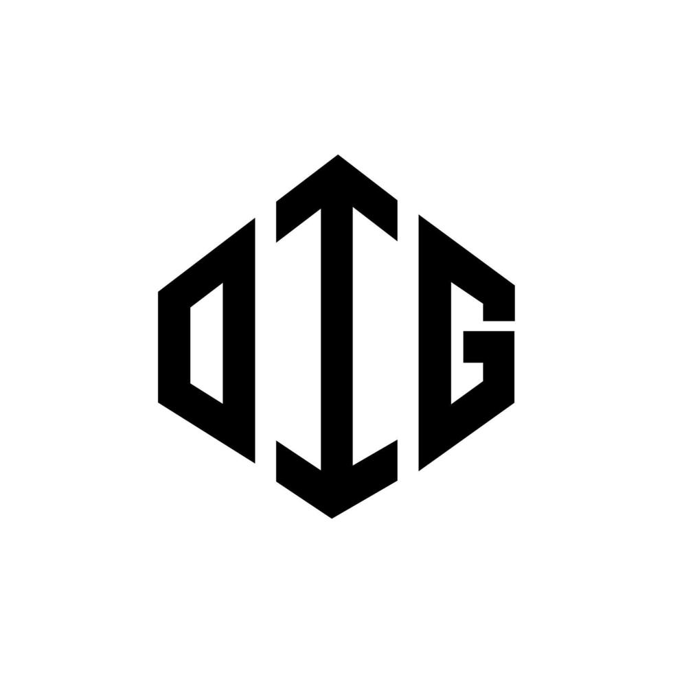 oig letter logo-ontwerp met veelhoekvorm. oig veelhoek en kubusvorm logo-ontwerp. oig zeshoek vector logo sjabloon witte en zwarte kleuren. oig monogram, bedrijfs- en onroerend goed logo.