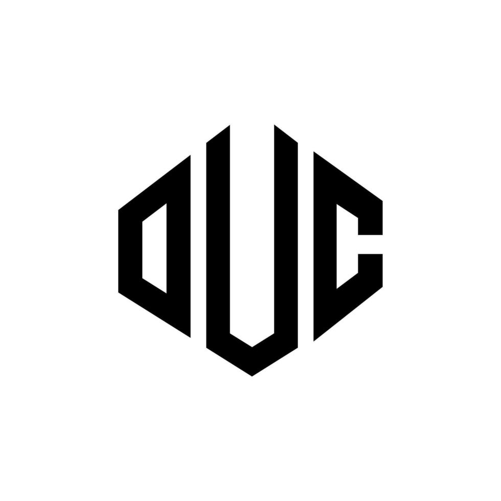 ouc letter logo-ontwerp met veelhoekvorm. ouc veelhoek en kubusvorm logo-ontwerp. ouc zeshoek vector logo sjabloon witte en zwarte kleuren. ouc monogram, bedrijfs- en onroerend goed logo.