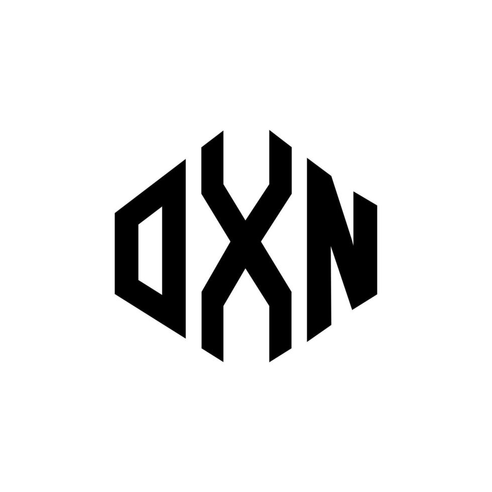 oxn letter logo-ontwerp met veelhoekvorm. oxn veelhoek en kubusvorm logo-ontwerp. oxn zeshoek vector logo sjabloon witte en zwarte kleuren. oxn monogram, business en onroerend goed logo.