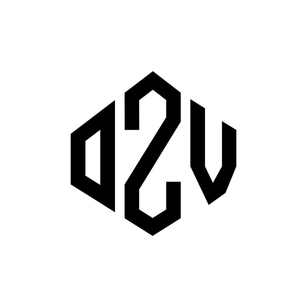 ozv letter logo-ontwerp met veelhoekvorm. ozv veelhoek en kubusvorm logo-ontwerp. ozv zeshoek vector logo sjabloon witte en zwarte kleuren. ozv-monogram, bedrijfs- en onroerendgoedlogo.