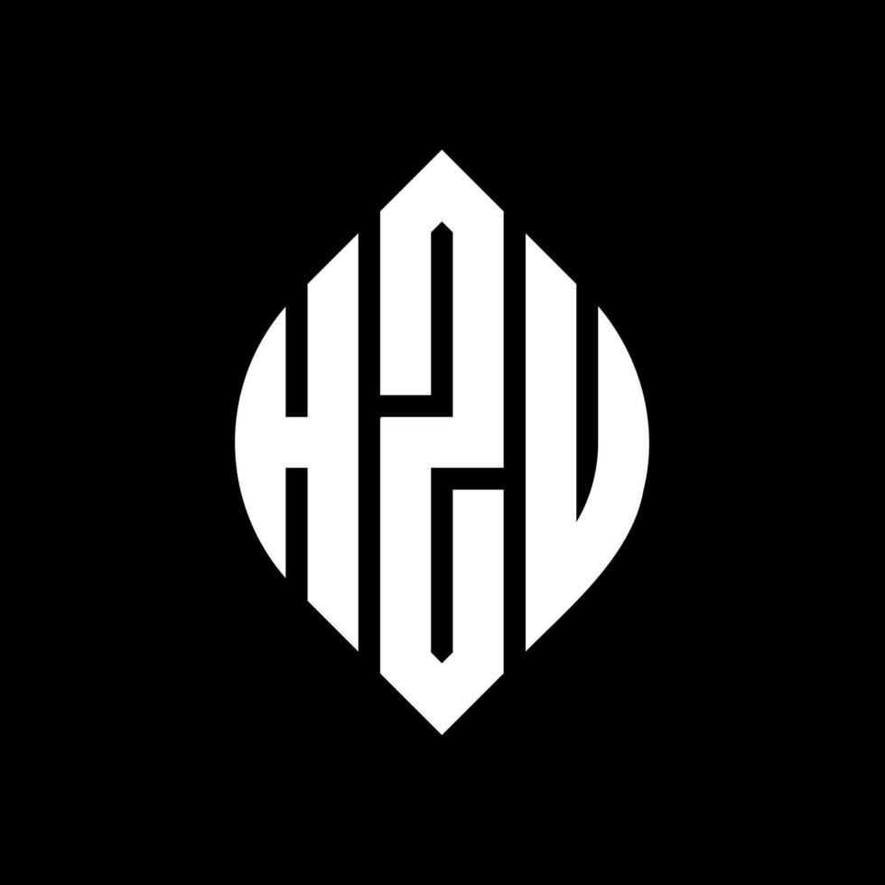 hzu cirkel letter logo ontwerp met cirkel en ellipsvorm. hzu-ellipsletters met typografische stijl. de drie initialen vormen een cirkellogo. hzu cirkel embleem abstracte monogram brief mark vector. vector