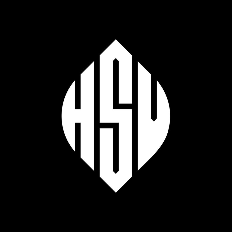 hsv cirkel letter logo ontwerp met cirkel en ellipsvorm. hsv ellipsletters met typografische stijl. de drie initialen vormen een cirkellogo. hsv cirkel embleem abstracte monogram brief mark vector. vector