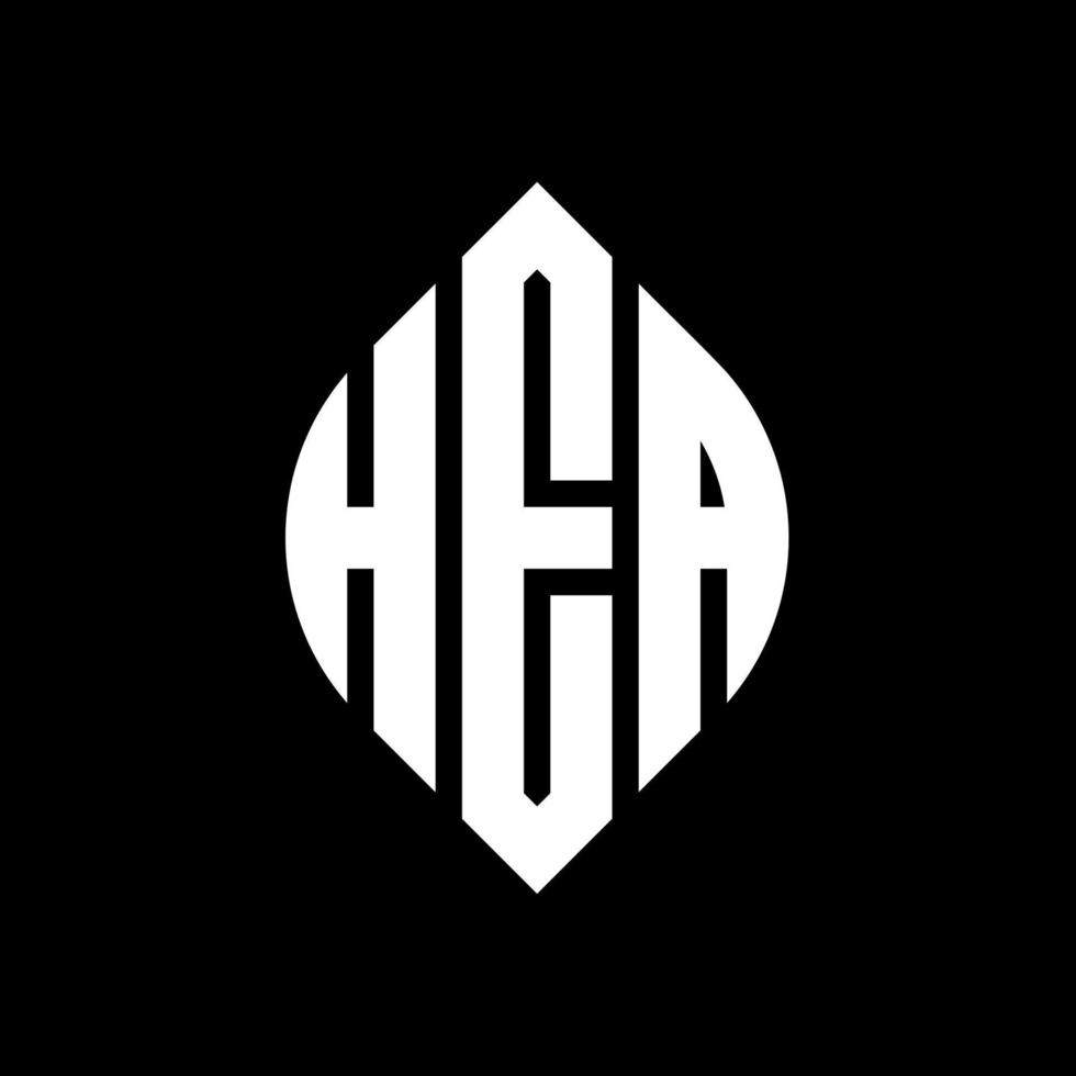 hea cirkel letter logo ontwerp met cirkel en ellipsvorm. hea ellipsletters met typografische stijl. de drie initialen vormen een cirkellogo. hea cirkel embleem abstracte monogram brief mark vector. vector