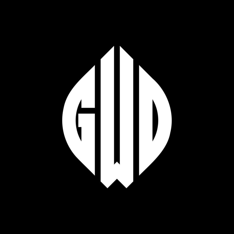 gwo cirkel letter logo-ontwerp met cirkel en ellipsvorm. gwo ellipsletters met typografische stijl. de drie initialen vormen een cirkellogo. gwo cirkel embleem abstracte monogram brief mark vector. vector