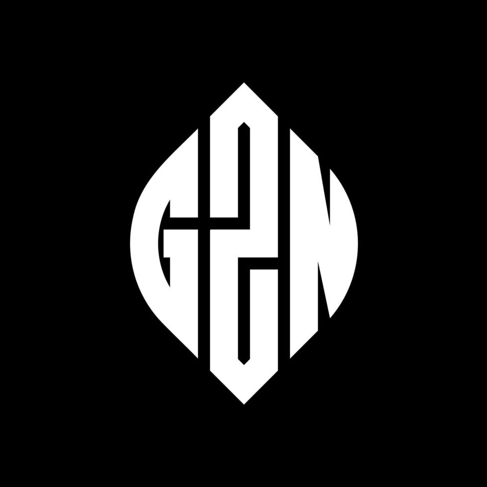 gzn cirkel letter logo-ontwerp met cirkel en ellipsvorm. gzn ellipsletters met typografische stijl. de drie initialen vormen een cirkellogo. gzn cirkel embleem abstracte monogram brief mark vector. vector