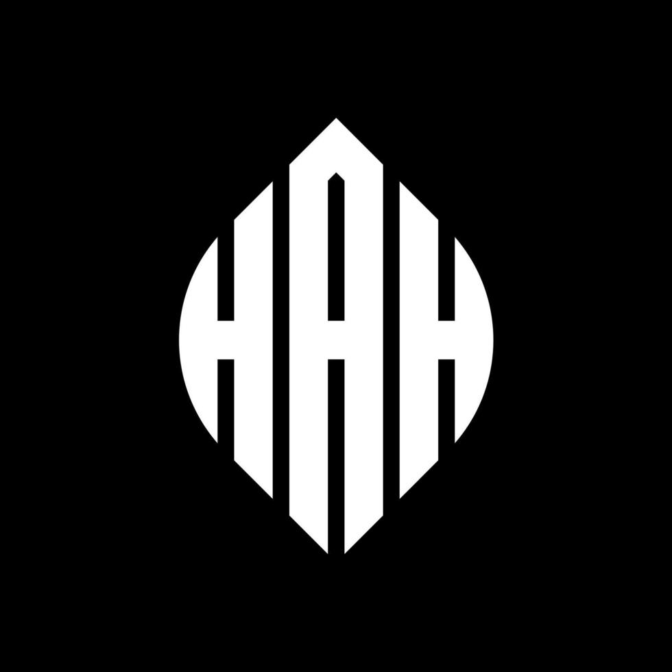 hah cirkel letter logo-ontwerp met cirkel en ellipsvorm. hah ellipsletters met typografische stijl. de drie initialen vormen een cirkellogo. hah cirkel embleem abstracte monogram brief mark vector. vector