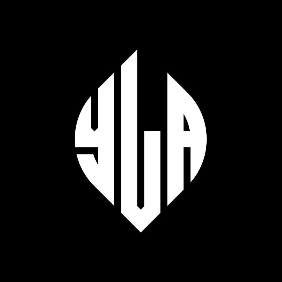 yla cirkel letter logo-ontwerp met cirkel en ellipsvorm. yla ellipsletters met typografische stijl. de drie initialen vormen een cirkellogo. yla cirkel embleem abstracte monogram brief mark vector. vector