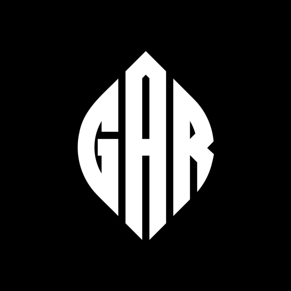 gar cirkel letter logo ontwerp met cirkel en ellipsvorm. gar ellips letters met typografische stijl. de drie initialen vormen een cirkellogo. gar cirkel embleem abstracte monogram brief mark vector. vector