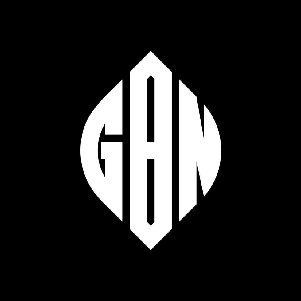 gbn cirkel letter logo ontwerp met cirkel en ellipsvorm. gbn ellipsletters met typografische stijl. de drie initialen vormen een cirkellogo. gbn cirkel embleem abstracte monogram brief mark vector. vector