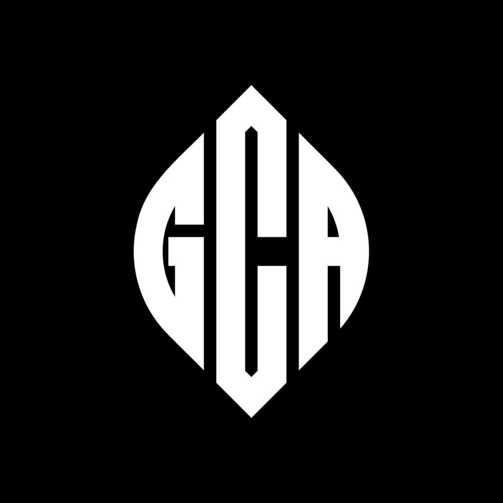 gca cirkel letter logo ontwerp met cirkel en ellipsvorm. gca ellipsletters met typografische stijl. de drie initialen vormen een cirkellogo. gca cirkel embleem abstracte monogram brief mark vector. vector