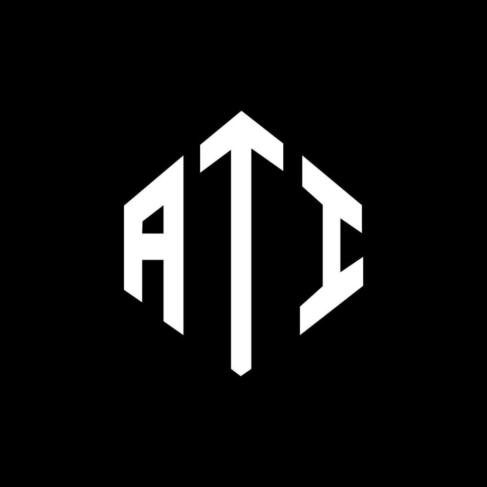 ati letter logo-ontwerp met veelhoekvorm. ati veelhoek en kubusvorm logo-ontwerp. ati zeshoek vector logo sjabloon witte en zwarte kleuren. ati monogram, business en onroerend goed logo.