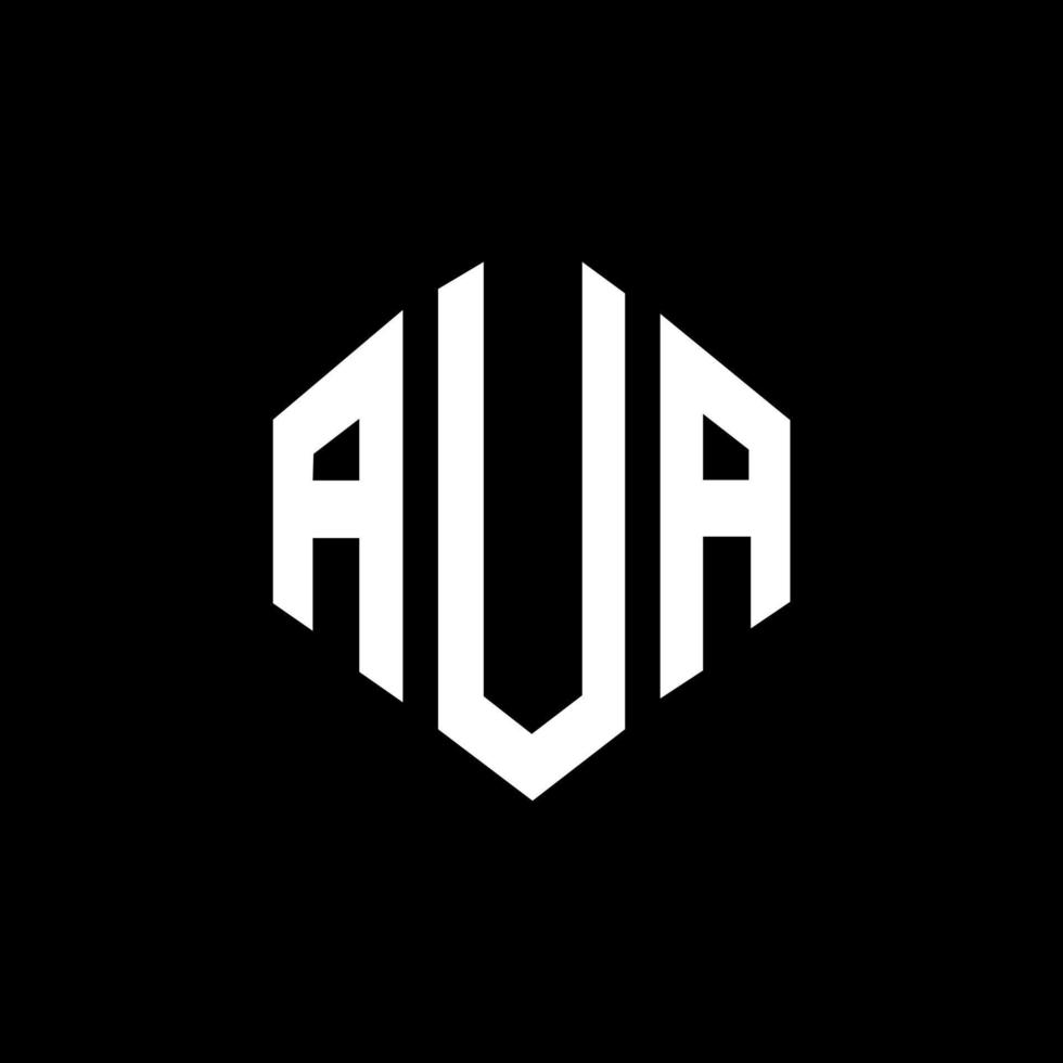 aua letter logo-ontwerp met veelhoekvorm. aua veelhoek en kubusvorm logo-ontwerp. aua zeshoek vector logo sjabloon witte en zwarte kleuren. aua monogram, business en onroerend goed logo.