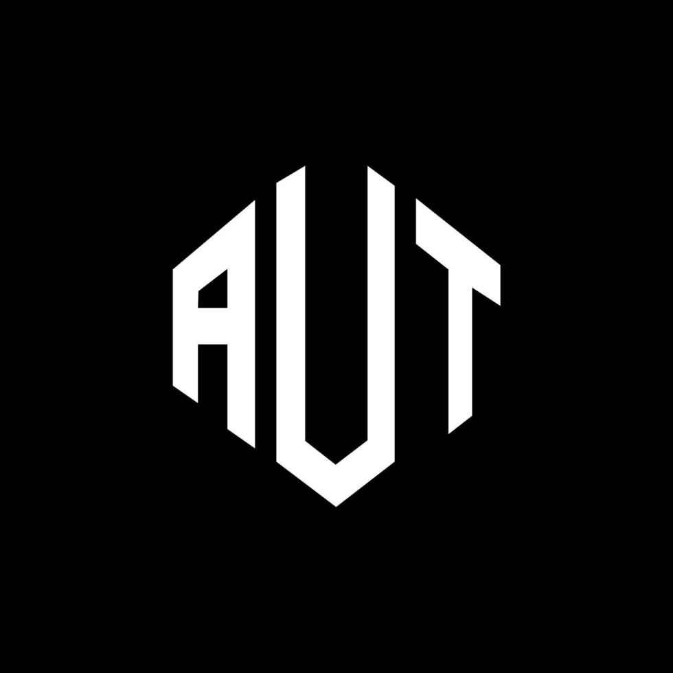 aut letter logo-ontwerp met veelhoekvorm. aut veelhoek en kubusvorm logo-ontwerp. aut zeshoek vector logo sjabloon witte en zwarte kleuren. aut monogram, business en onroerend goed logo.