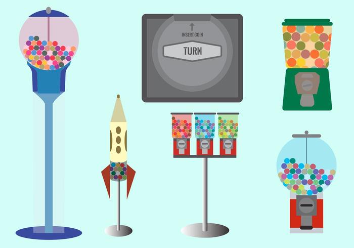 Bubble gum machines vector