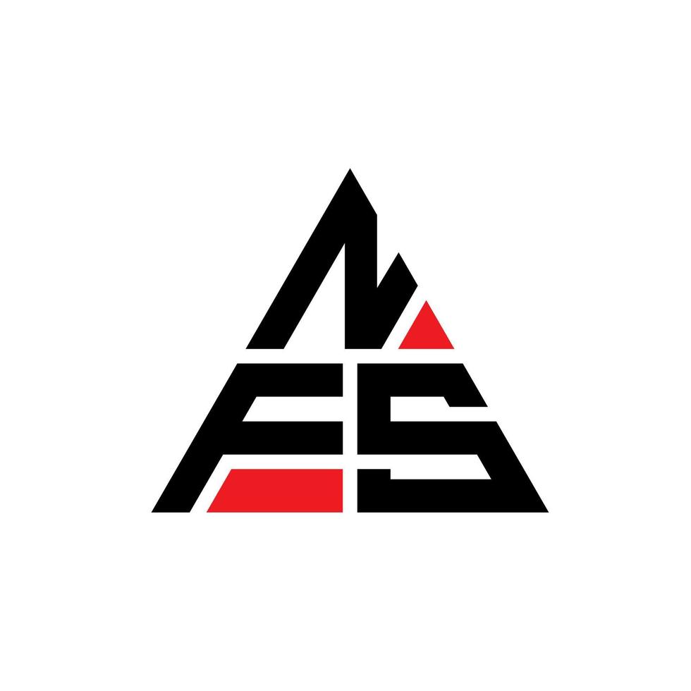 nfs driehoek brief logo ontwerp met driehoekige vorm. nfs driehoek logo ontwerp monogram. nfs driehoek vector logo sjabloon met rode kleur. nfs driehoekig logo eenvoudig, elegant en luxueus logo.