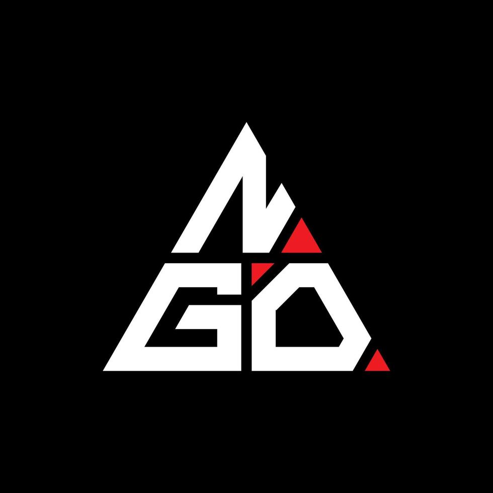 ngo driehoek brief logo ontwerp met driehoekige vorm. ngo driehoek logo ontwerp monogram. ngo driehoek vector logo sjabloon met rode kleur. ngo driehoekig logo eenvoudig, elegant en luxueus logo.