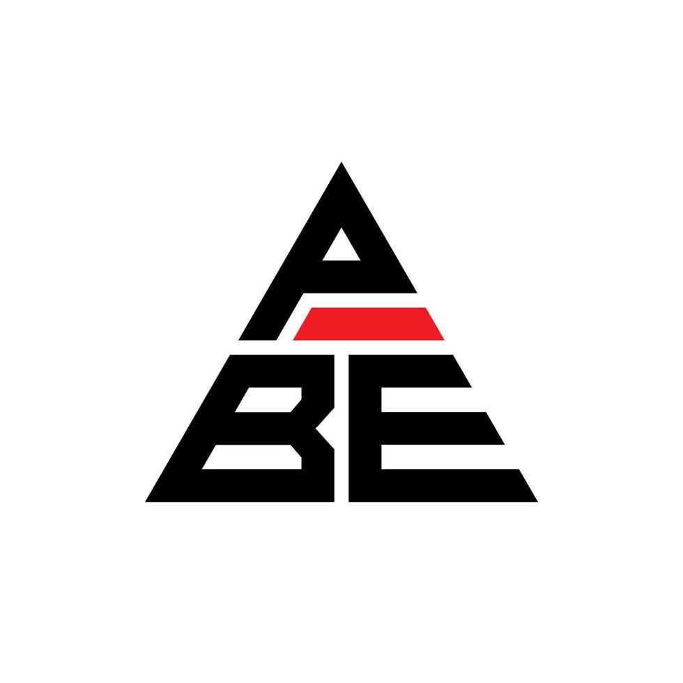 pbe driehoek brief logo ontwerp met driehoekige vorm. pbe driehoek logo ontwerp monogram. pbe driehoek vector logo sjabloon met rode kleur. pbe driehoekig logo eenvoudig, elegant en luxueus logo.