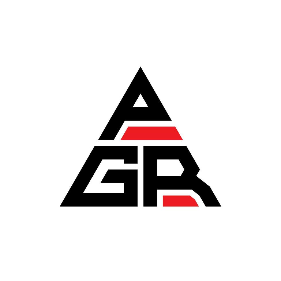 pgr driehoek brief logo ontwerp met driehoekige vorm. pgr driehoek logo ontwerp monogram. pgr driehoek vector logo sjabloon met rode kleur. pgr driehoekig logo eenvoudig, elegant en luxueus logo.