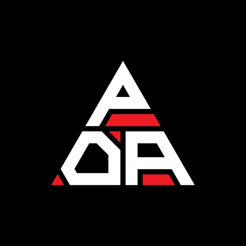 poa driehoek brief logo ontwerp met driehoekige vorm. poa driehoek logo ontwerp monogram. poa driehoek vector logo sjabloon met rode kleur. poa driehoekig logo eenvoudig, elegant en luxueus logo.