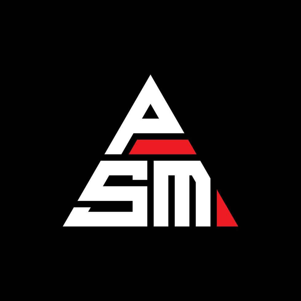 psm driehoek brief logo ontwerp met driehoekige vorm. psm driehoek logo ontwerp monogram. psm driehoek vector logo sjabloon met rode kleur. psm driehoekig logo eenvoudig, elegant en luxueus logo.